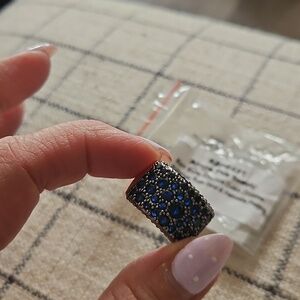 BOMB PARTY~"Admire This Beauty" Sapphire Blue Cubic Zirconia Ring - ~ Size 10